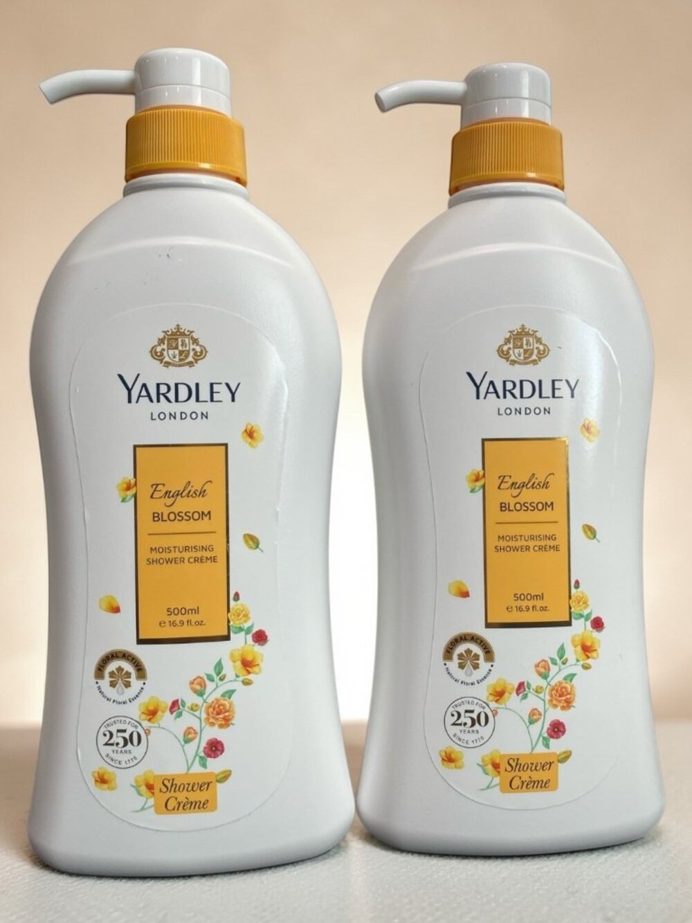 2 PACK Yardley London English Blossom Moisturising Shower Creme Wash 16.9 oz